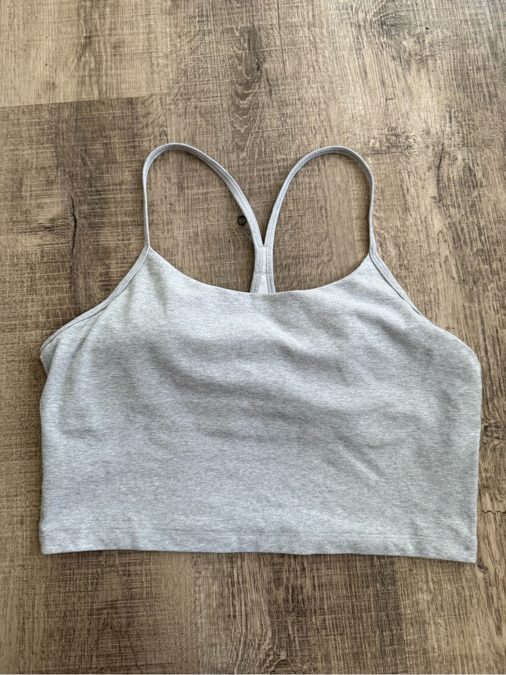 Aritzia Golden Racerback Light Grey Cropped Tank L
